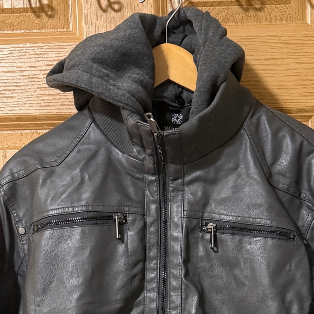 Men's Charcoal Hooded Jacket - Picture 4 of 11